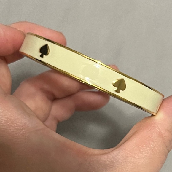 Kate Spade White Enamel Bangle Logo Bracelet - Picture 4 of 4